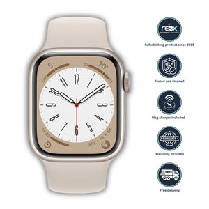 Apple Watch Series 8 (GPS + Cellular), A2773, Aluminium, 41mm, Starlight, 3P Starlight Sport Band