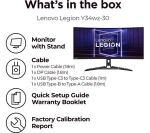 LENOVO Legion 34" Ultrawide Gaming Monitor - QHD (3440x1440), 165Hz