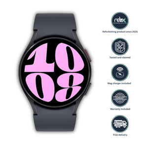 Samsung Galaxy Watch6 (Bluetooth, 40mm) Graphite Aluminium Case + Black Strap
