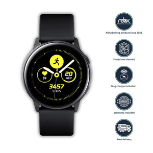 Samsung Galaxy Watch Active (Bluetooth, 40mm) Black Aluminium Case + Black Strap
