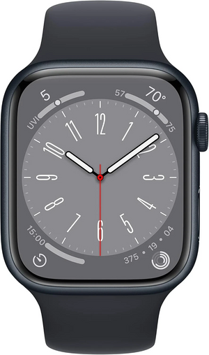APPLE Watch Series 8 - Midnight with Midnight Sports Band, 45 mm GPS