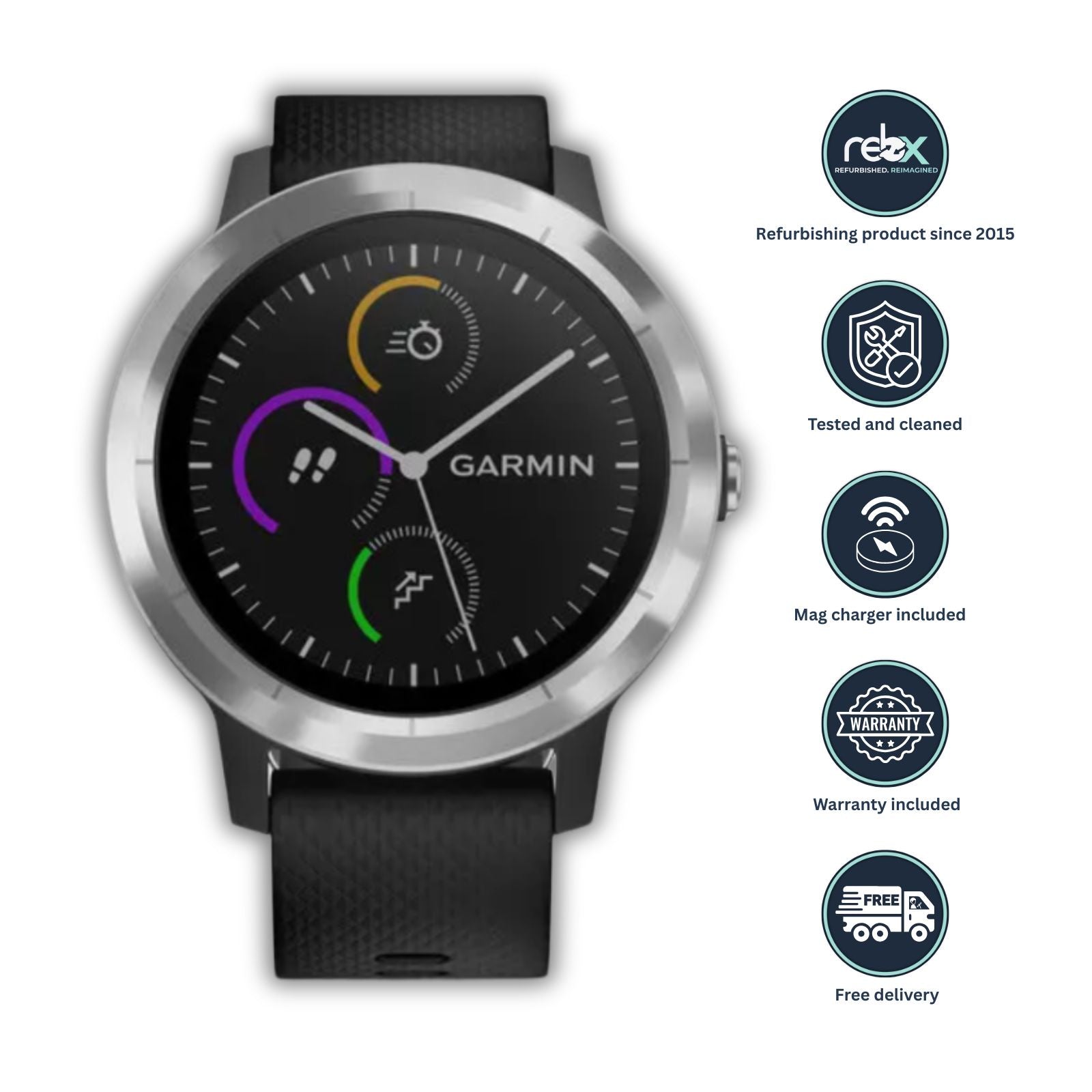 GARMIN vivoactive 3 Smartwatch- Black & Stainless Steel