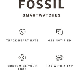 FOSSIL Venture FTW6016 Smartwatch - Rose Gold, Grey Silicone Strap