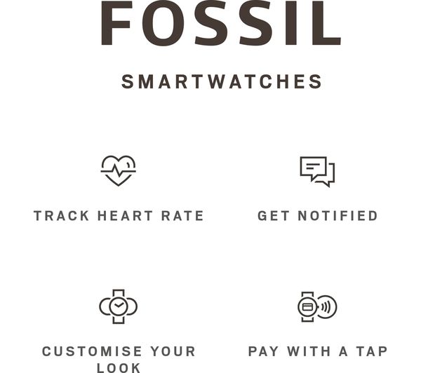 FOSSIL Venture FTW6016 Smartwatch - Rose Gold, Grey Silicone Strap