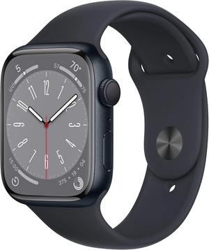 APPLE Watch Series 8 - Midnight with Midnight Sports Band, 45 mm GPS
