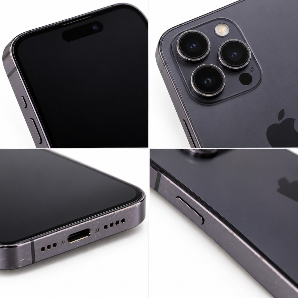 Good condition example: light wear on the screen, back, side buttons and charging port