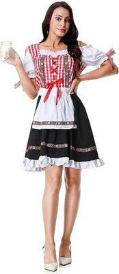 maxToonrain Women's Oktoberfest Dirndl Dress, Red, Plus Size M