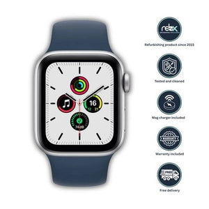 Apple Watch SE1 (GPS, 40mm) Silver Aluminium Case + Abyss Blue Strap