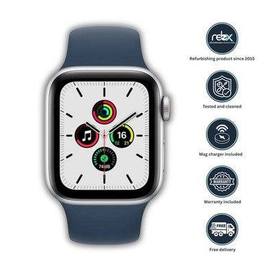 Apple Watch SE1 (GPS, 40mm) Silver Aluminium Case + Abyss Blue Strap