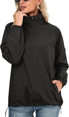 Sotrong Waterproof Lightweight Rain Jacket - Navy Blue (M) Packable Anorak