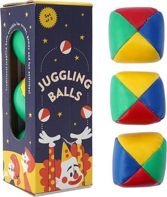 Cgb 3-Pack Juggling Balls Set - Multi-Colored, Gift Boxed, Ages 3+