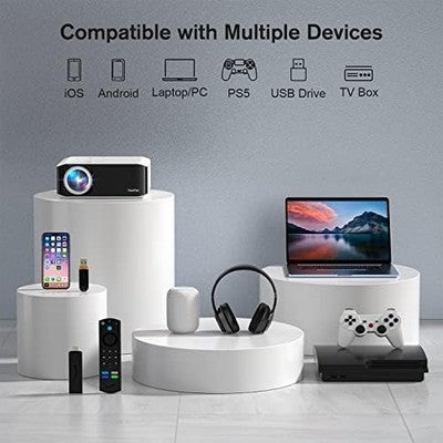 XuanPad Projector Native 1080P - 5G WiFi, Bluetooth, Outdoor/Home