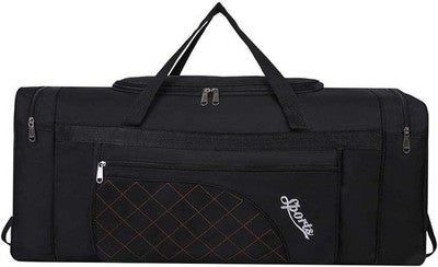 Sipobuy 80L Foldable Travel/Gym Bag (Black), Lightweight W/ Shoe Compartment