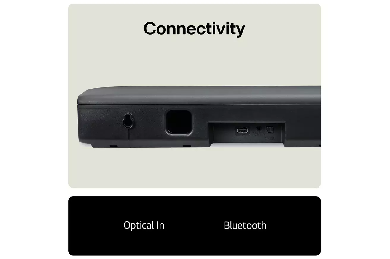 LG SQM1 2.0 Compact Sound Bar - Black