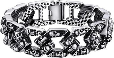 PROSTEEL Cuban Link Skull Bracelet for Men PSH40218G-21-EU