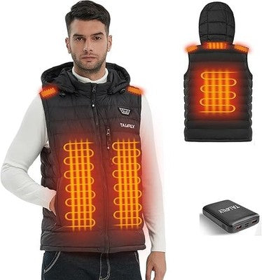 TAJARLY Heated Vest Gilet w/ 14400mAH Battery USB Thermal Body Warmer XL