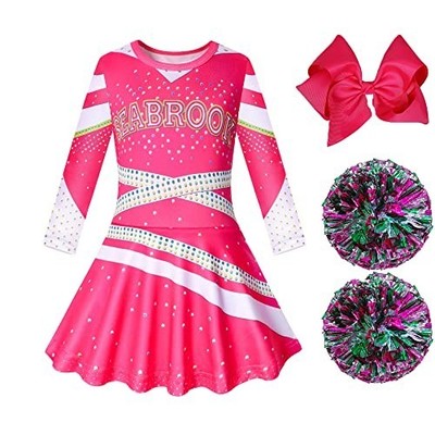 Econbitiry Zombies 3 Girls Cheerleader Costume Pink Dress Age 3-10 Years