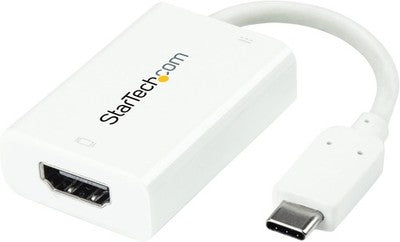 StarTech USB-C to HDMI 2.0 Adapter 4K 60Hz 60W PD Thunderbolt 3 White
