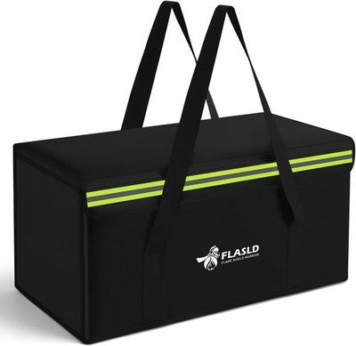 FLASLD Fireproof Document Money Bag Water Resistant Zipper 24x12x12in Safe