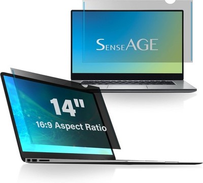 SenseAGE 14 Inch Laptop Privacy Screen Filter 16:9 Anti-Blue Light Removable