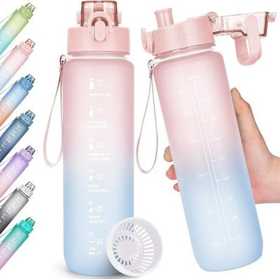 Pink/Blue Gobravio Water Bottle 1L Drinks Bottle Bpa Free