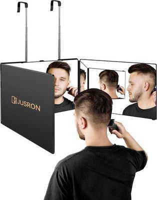 3 Way Mirror Self Hair Cutting 360 Trifold Barber Makeup Mirror No LED
