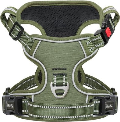 HEELE Dog Harness, No Pull Harness Medium, M (Pack of 1), Solid Green