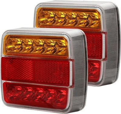 Qiping 2 Pack 12V LED Trailer Tail Lights E-Mark Waterproof Truck Light