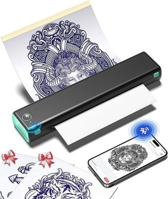 Phomemo M08F Tattoo Thermal Stencil Printer A4 DIY Tattoos 10pcs Transfer Paper