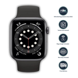 Apple Watch Series 6 (GPS+Cellular, 44mm) Space Grey Case + Black Strap