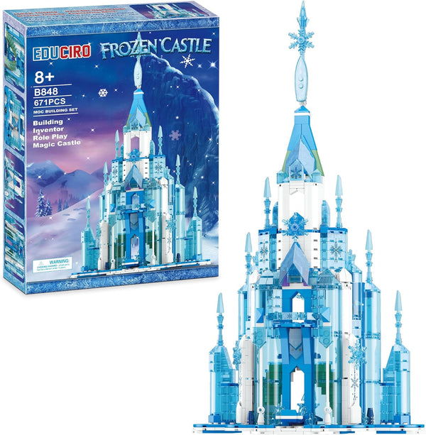 EDUCIRO Friends Frozen Ice Castle Building Girls Toys (671 Pieces), Princess Toys House, Aged 8 Years Old+ - Rebx.co.uk