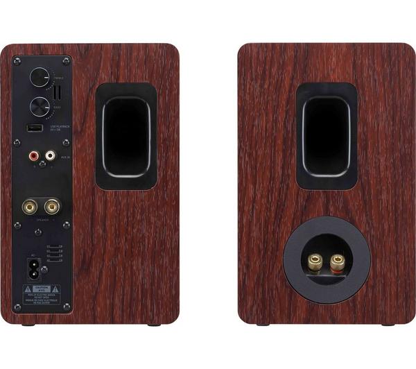 JVC XS-D629BM 2.0 Bluetooth Bookshelf Speakers Walnut Stereo Speaker Pair