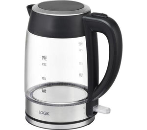 Logik L17GK22 1.7L Glass Cordless Kettle - Clear