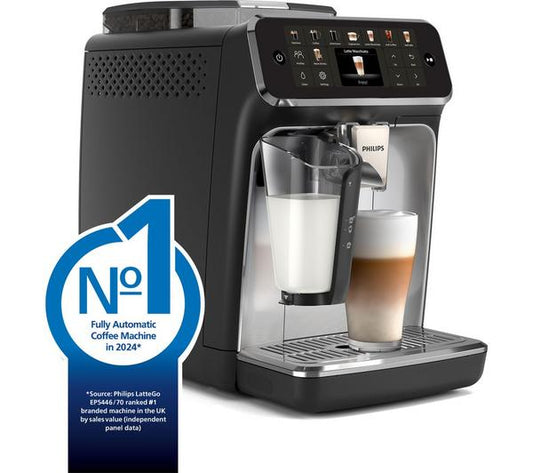 Philips 5500 Series LatteGo EP5546/70 Bean to Cup Coffee Machine - Silver/Black