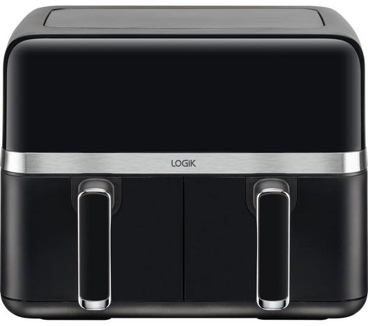 Logik L80AFB24 Dual Basket Air Fryer - Black & Silver