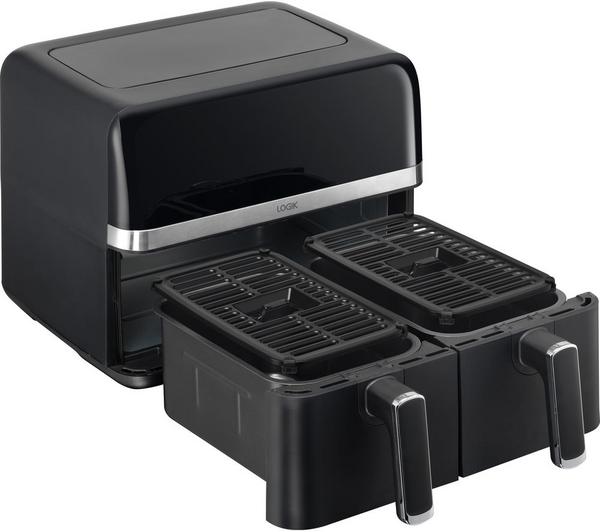 Logik L80AFB24 Dual Basket Air Fryer - Black & Silver