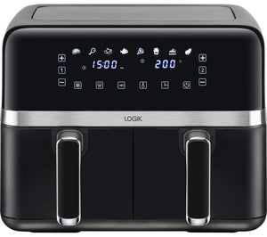 Logik L80AFB24 Dual Air Fryer - Black & Silver