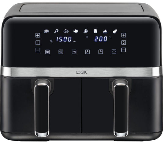 Logik L80AFB24 Dual Air Fryer - Black & Silver