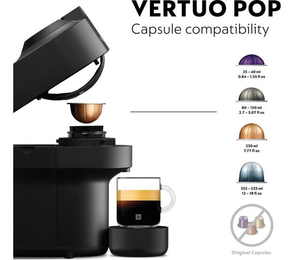 Nespresso Vertuo Pop ENV90.B De'Longhi Pod Coffee Machine Capsule - Black