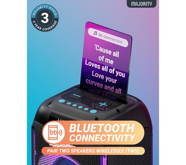 MAJORITY Pulse 1 Portable Bluetooth Megasound Party Speaker - Black