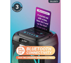 Majority Pulse 3 Bluetooth Party Speaker, Black
