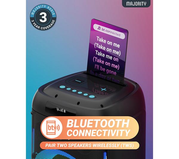 Majority Pulse 5 Portable Bluetooth Party Speaker, Black