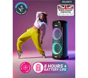 Majority Pulse 5 Portable Bluetooth Party Speaker, Black