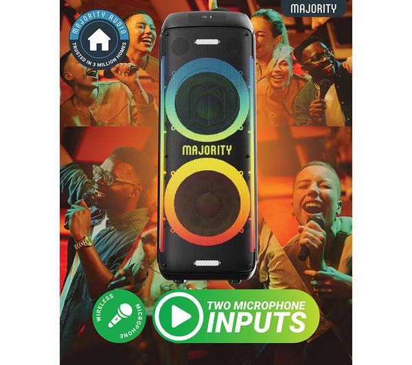 Majority Pulse 5 Portable Bluetooth Party Speaker, Black