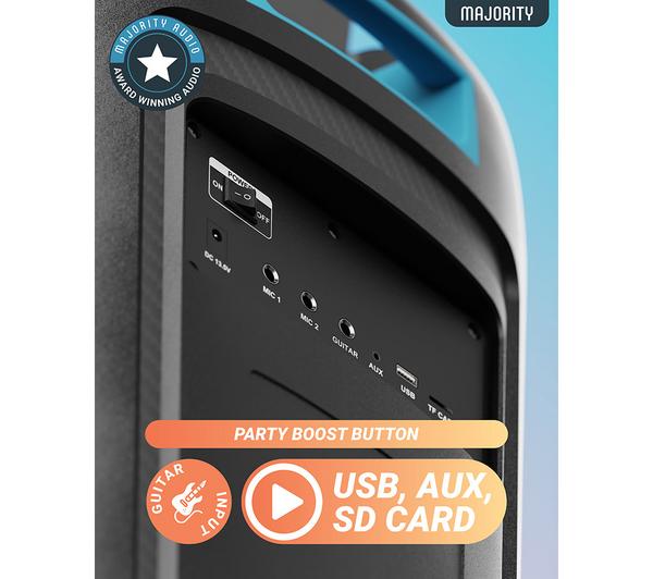 Majority Pulse 5 Portable Bluetooth Party Speaker, Black