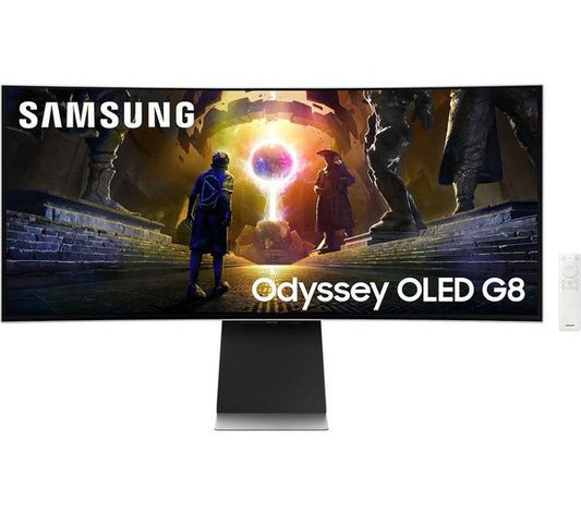 Samsung Odyssey G8 LS34DG850SUXXU 34" QHD Curved QD-OLED Gaming Monitor - Silver