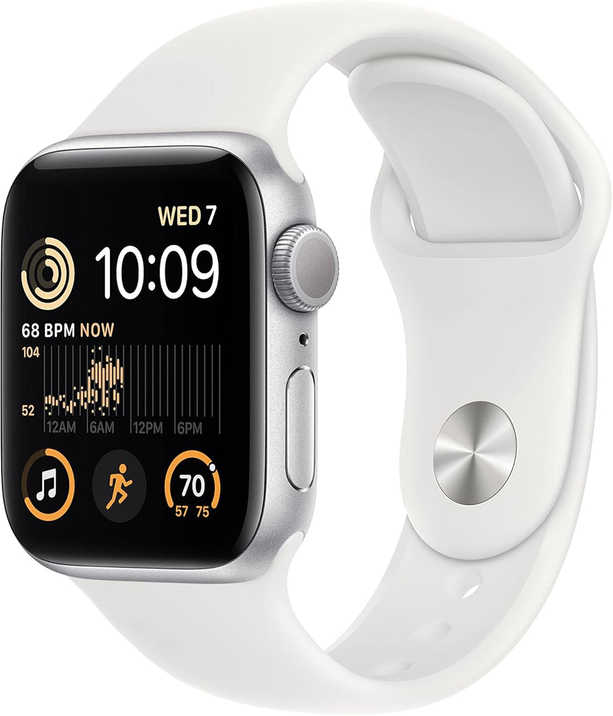 Apple Watch SE2 (GPS, 40mm) Silver Aluminium Case + White Strap