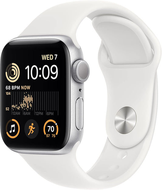 Apple Watch SE2 (GPS, 40mm) Silver Aluminium Case + White Strap