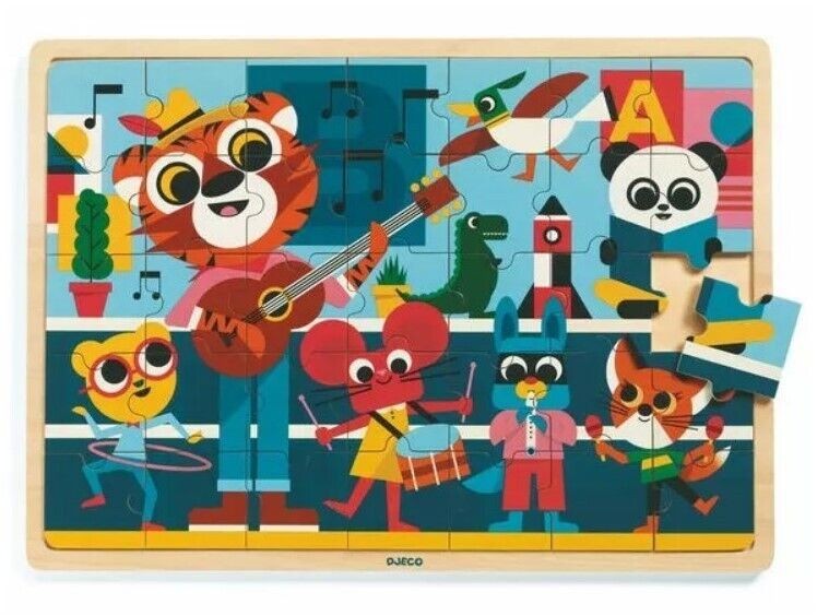 Wooden Frame Puzzle Puzzlo Music 35Pc Jigsaw Fun Game