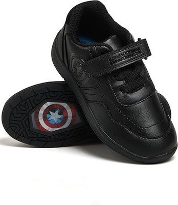Marvel Captain America Boys Black School Shoes UK 10 Kids Uniform Footwear